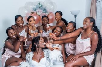 Photo of girls and bride to be celebrating with drinks during a bachelorette party - Fashion Police Nigeria