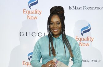 Photo of Chimamanda Ngozi Adichie red carpet photo where she wore a bubble skirt - Fashion Police Nigeria