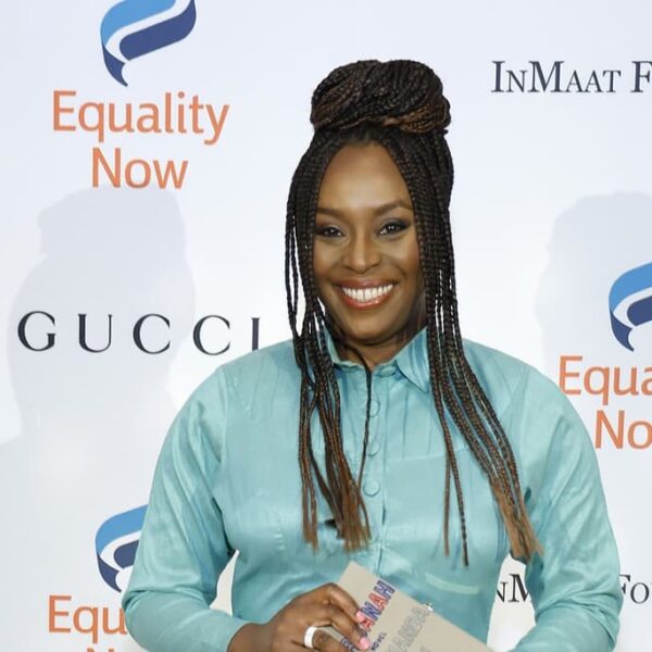 Photo of Chimamanda Ngozi Adichie red carpet photo where she wore a bubble skirt - Fashion Police Nigeria