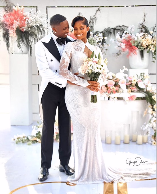 Priscilla ojo and juma jux white wedding - Fashion Police Nigeria
