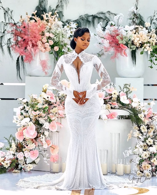 Priscilla ojo and juma jux white wedding - Fashion Police Nigeria