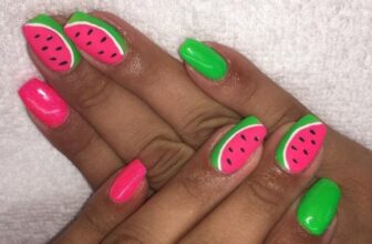 Photo of a cute watermelon nails you want to wear this spring - Fashion Police Nigeria