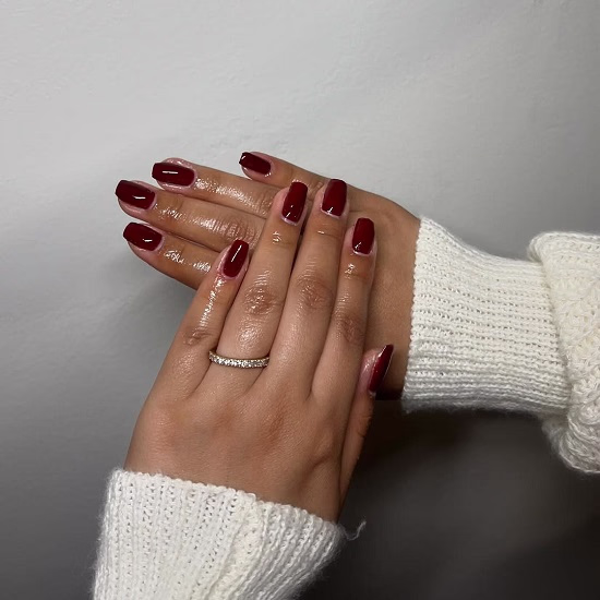 Burgundy nails - Fashion Police Nigeria