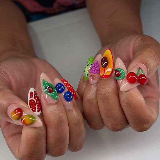 3D Fruit nails Design - Fashion Police Nigeria