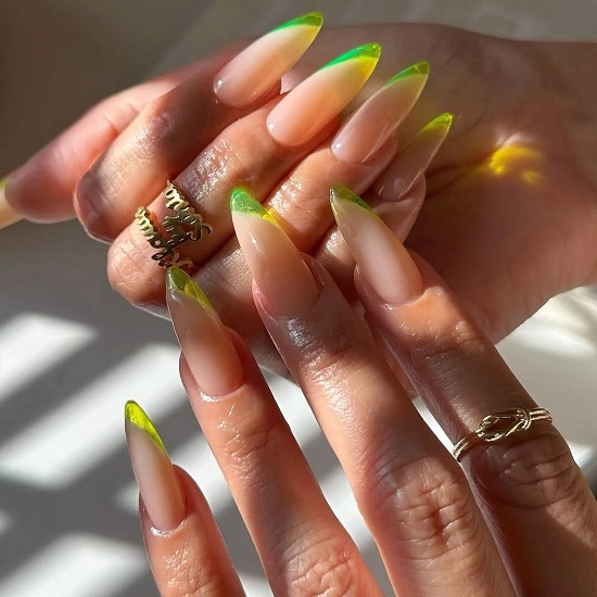 Neon Jelly Accent nails - Fashion Police Nigeria