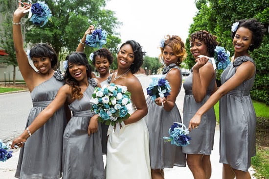 Photo of a bride with her bridesmaids - Fashion Police Nigeria
