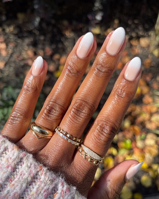Milky ombre nails - Fashion Police Nigeria