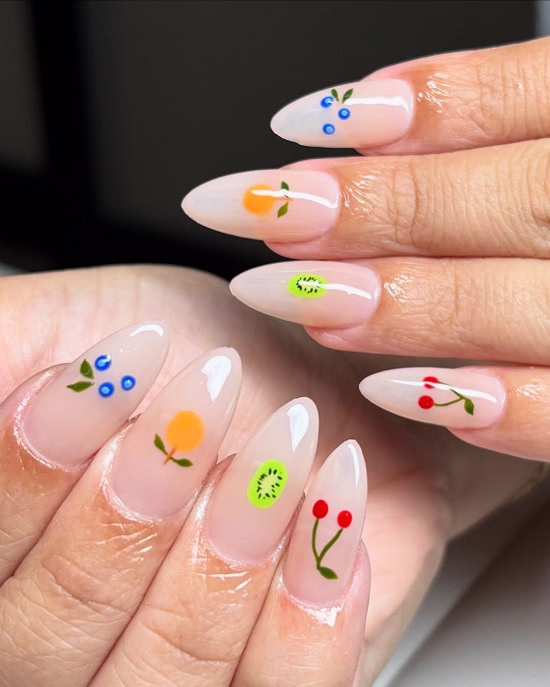 Minimalist fruit nails - Fashion Police Nigeria