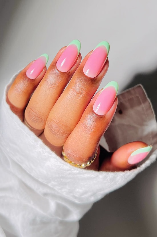 Minimalist watermelon nails - Fashion Police Nigeria