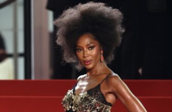 Naomi Campbell Brought Some Glamour in a Black and Gold Gown in Cannes