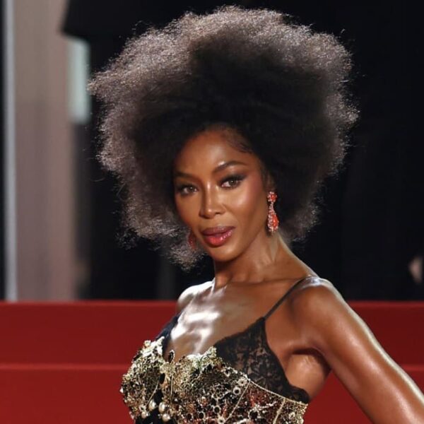 Naomi Campbell Brought Some Glamour in a Black and Gold Gown in Cannes