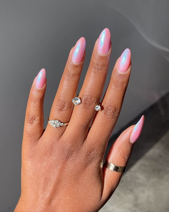 Pearly pink summer nail idea - Fashion Police Nigeria