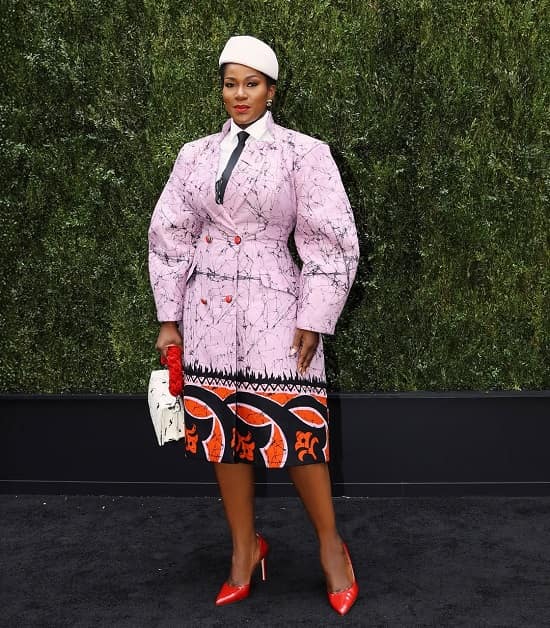 Stephanie Okereke Tribeca 2025 Adire Blazer outfit - Fashion Police Nigeria