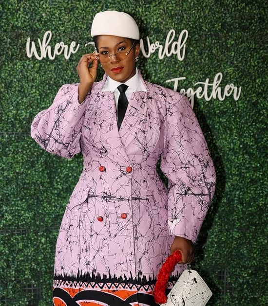 Stephanie Okereke Tribeca 2025 Adire Blazer outfit - Fashion Police Nigeria