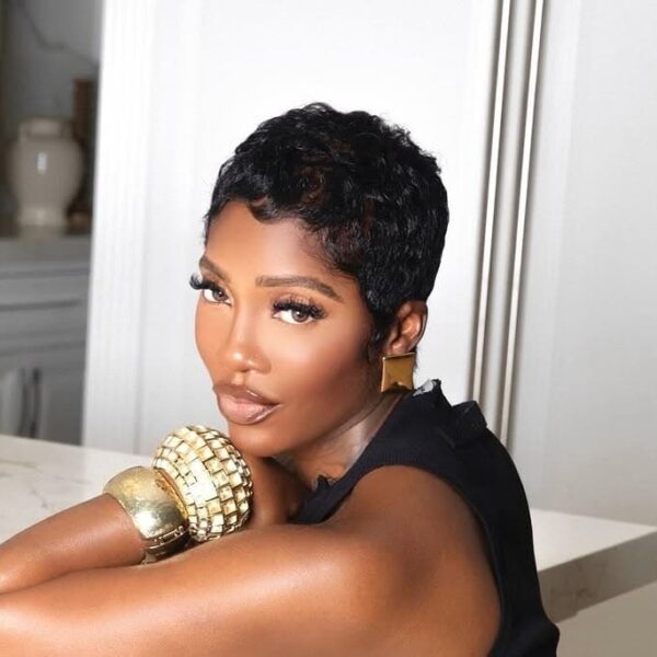 A photo of Tiwa Savage's New Pixie Cut - Fashion Police Nigeria