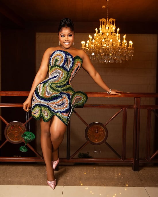 veekee james multicolored beaded mini dress - Fashion Police Nigeria