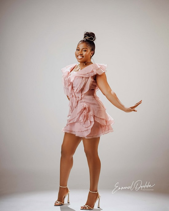 veekee james pink mini dress with layers of dramatic ruffles (1)