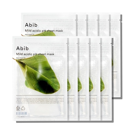 Best K-Beauty Sheet Masks for Glowing, Glass Skin Abib Mild Acidic pH Sheet Mask – Heartleaf Fit