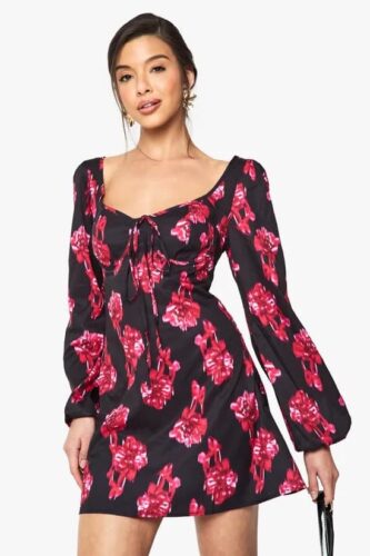 Blur floral milkmaid dress - Fashion Police Nigeria