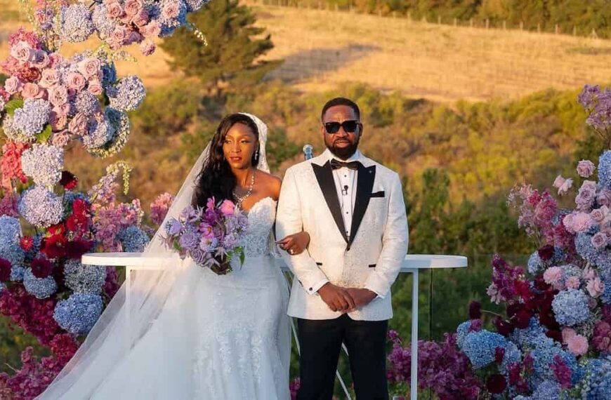 Bride and groom landscape wedding - Fashion Police Nigeria