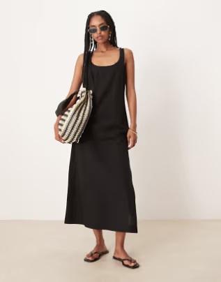 black linen dress - Fashion Police Nigeria
