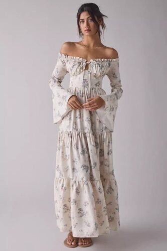 Milkmaid Dress Has Become My Summer Favorite: 15 Styles to Keep You on Trend Off-shoulder ruffle - Fashion Police Nigeria