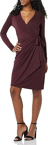 Amazon Essentials Women's Long Sleeve Classic Wrap Dress (1)