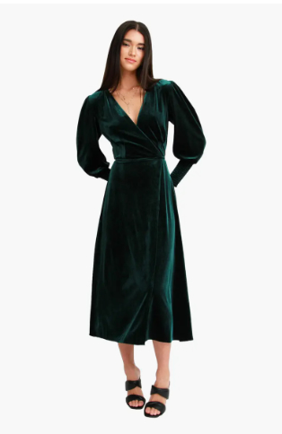 Belle & Bloom Current Mood Velvet Wrap Dress