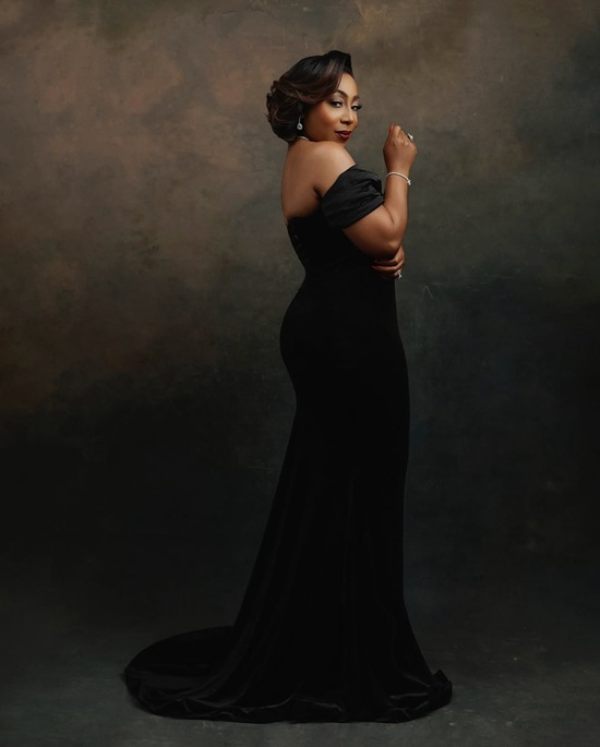 Dakore Egbuson-Akande Marks 47th Birthday in a Stunning Black Velvet Gown - Fashion Police Nigeria