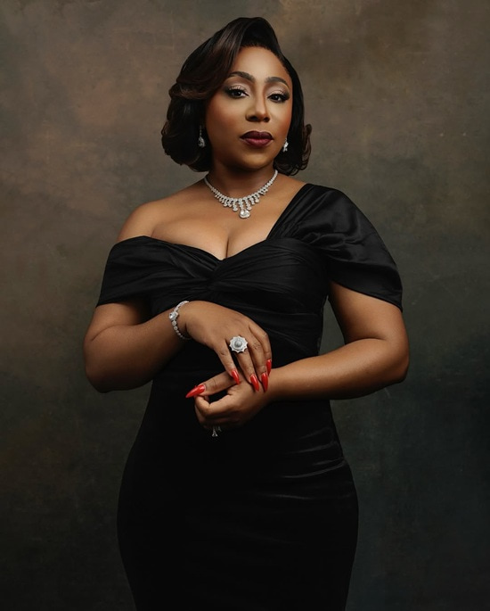 Dakore Egbuson-Akande Marks 47th Birthday in a Stunning Black Velvet Gown - Fashion Police Nigeria