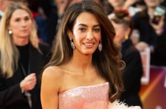 Amal Clooney Stole the Show in a Pink Sequin Gown with Fringe