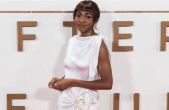 Photo of Ayo Edebiri wearing Matthieu Blazy’s debut collection for Chanel during “After the Hunt” premiere at the London Film Festival