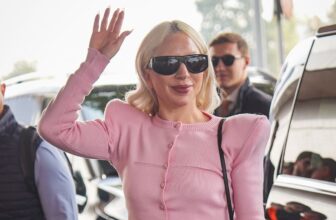 Photo of Lady Gaga arriving at Milan airport for her cameo "Devil Wears Prada"