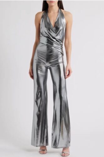 Donna Metallic Wide Leg Jumpsuit