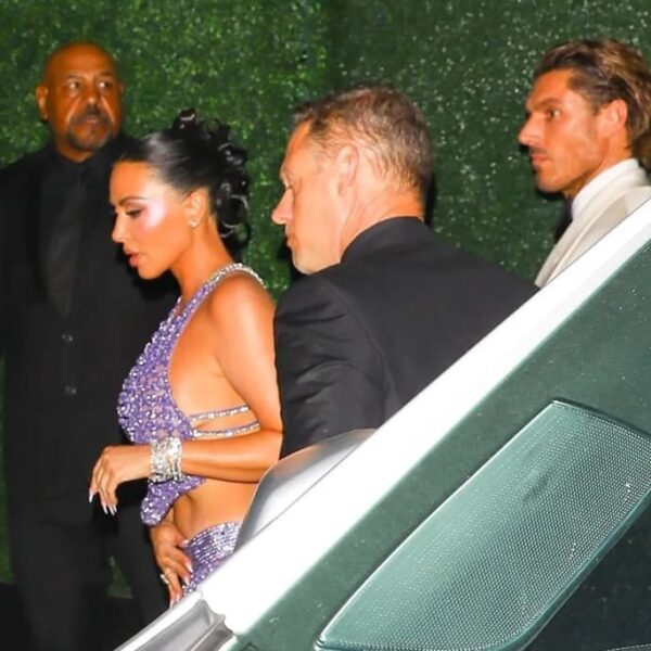 Kim Kardashian Shows Up to Kris Jenner’s 70th Birthday Party in a Sparkly Dress