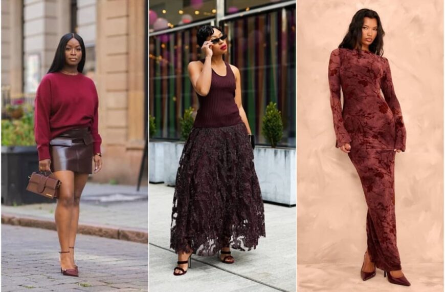 Photo of women wearing chic burgundy outfit ideas - Fashion Police Nigeria