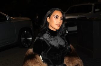 Photo of Kim Kardashian wearing a black velvet gown during SKIMS holiday party - Fashion Police Nigeria