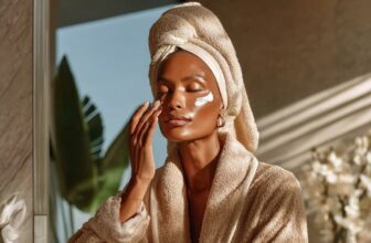 photo of a black lady cleansing her face