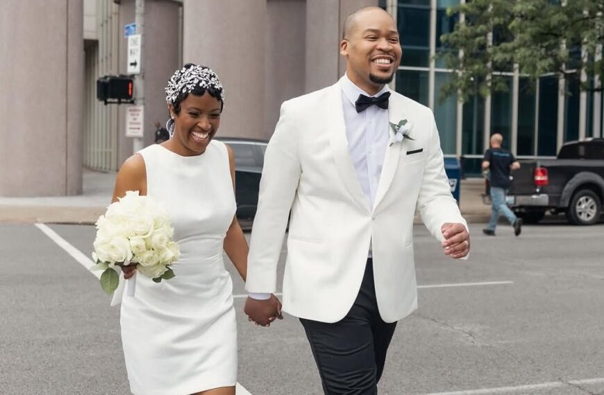 photo of a happy, beautiful bride and groom - Fashion Police Nigeria