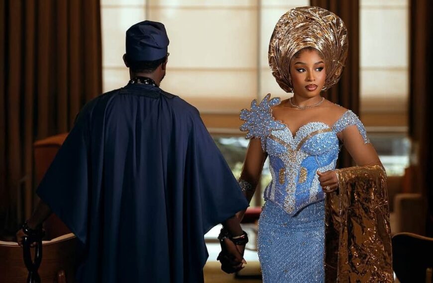 photo of a Nigerian couple in their traditional attire