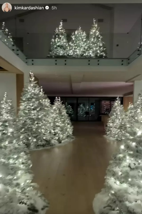 Kim Kardashian's Christmas Decorations Include Countless Trees - Fashion Police Nigeria