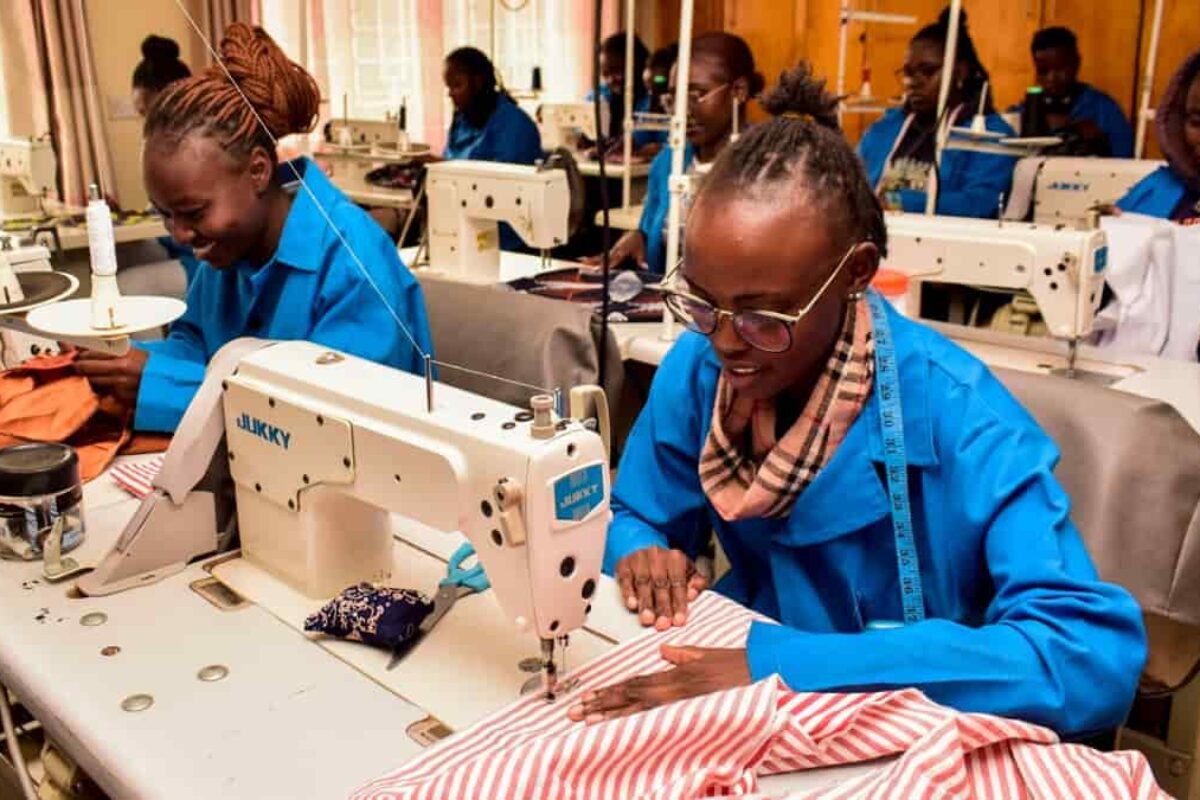 Picture of a group of ladies sewing - Fashion Police Nigeria