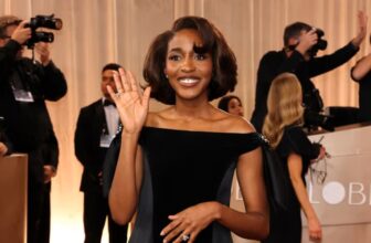 Ayo Edebiri's Wears a Black Off-the-Shoulder Gown at the 2026 Golden Globes - Fashion Police Nigeria
