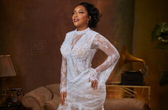 Joselyn Dumas in an ethereal white wedding gown - Fashion Police Nigeria