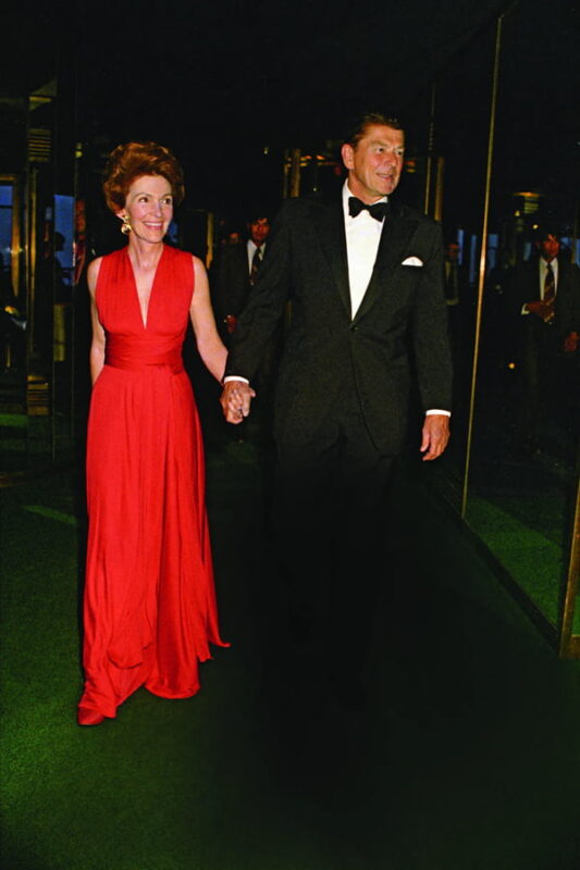 Nancy Reagan in a red Valentino dress - Fashion Police Nigeria