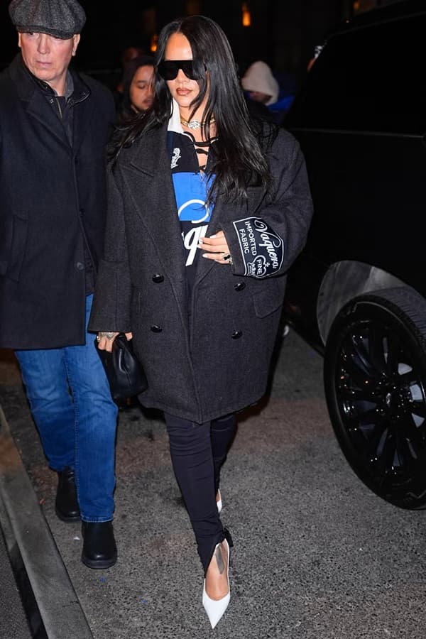 Photo of Rihanna on January 16 in New York while stepping out with A$AP Rocky ahead of his SNL debut - Fashion Police Nigeria