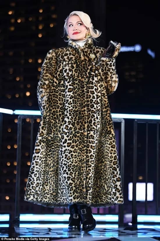 Rita Ora Made Six Glamorous Outfit Changes On New Year's Eve Rita Ora leopard prints during 2025 New Year's Eve show in New York City - Fashion Police Nigeria