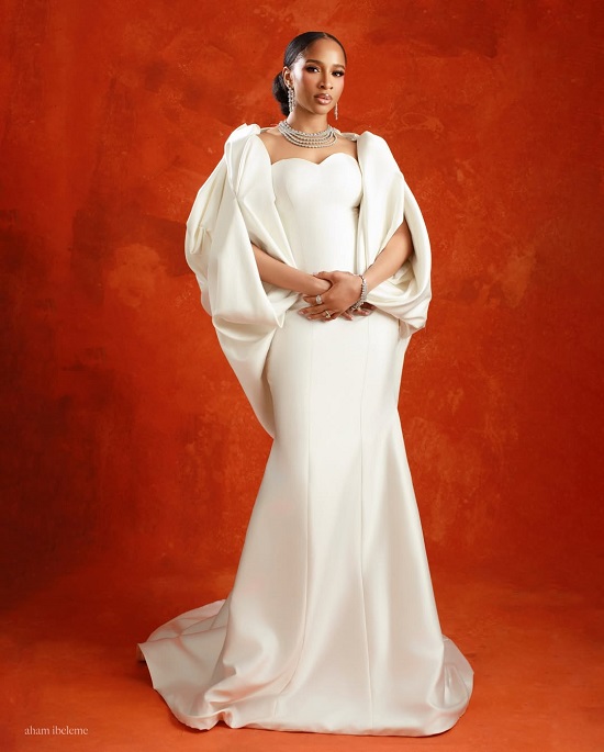 Adesua Etomi Celebrates Her 40th Birthday in a Structural White Gown