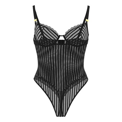 Victoria's secret tease sheer strip lace-trim cupped body suit - Fashion Police Nigeria