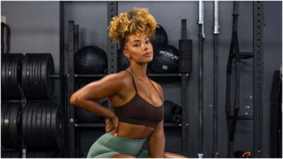 photo of a lady posing in her gym set - Fashion Police Nigeria